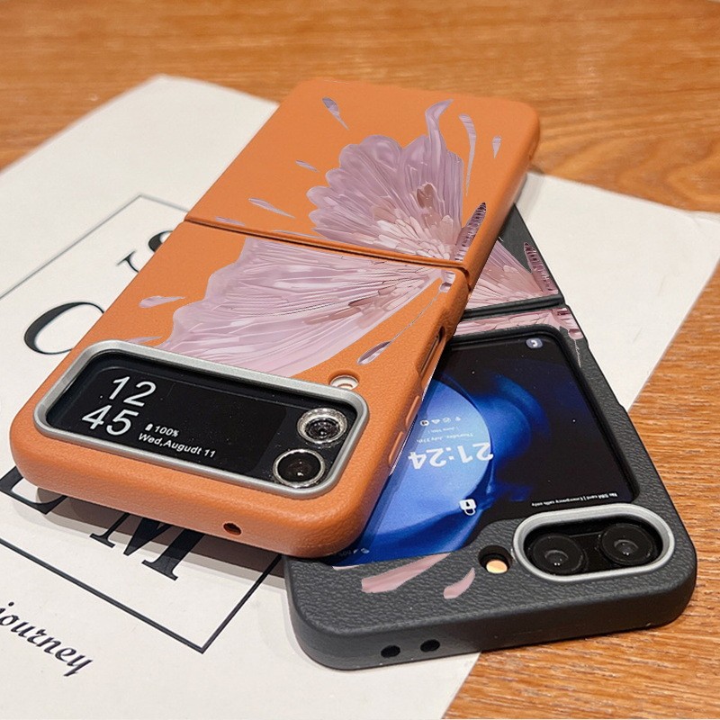 Ốp điện thoại TPU mềm họa tiết cánh bướm cho Samsung Galaxy Z Flip6 Flip5 Flip4 Flip3 Flip 6 5 4 3 5G