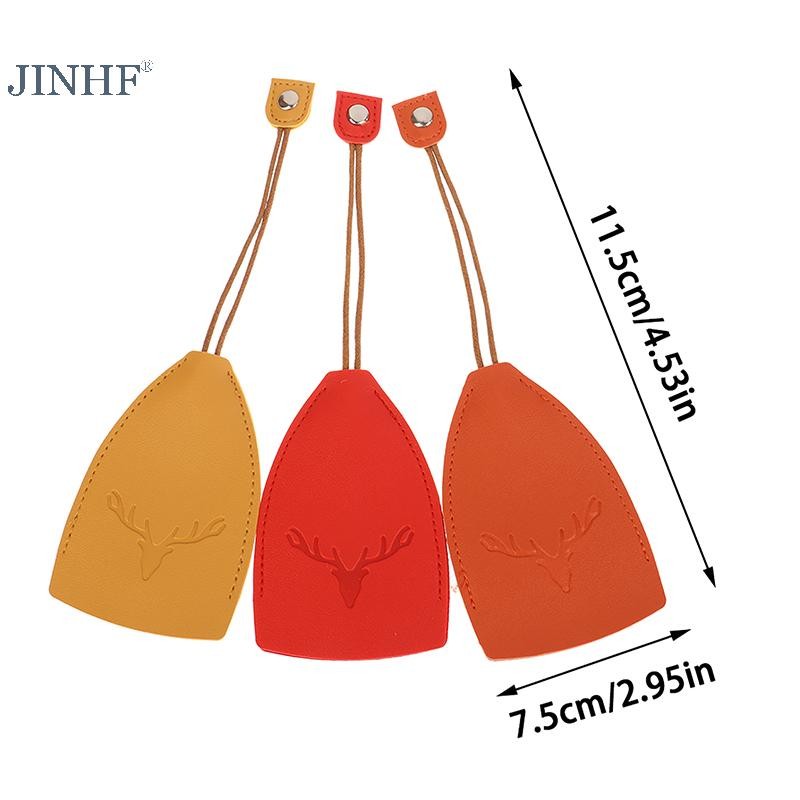 JINHF Ví đựng chìa khóa da Giáng Sinh hình nai sừng, kéo ra, loại túi đựng chìa khóa, móc khóa da HOT