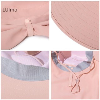 Luimo Mùa Hè Du Lịch Ngoài Trời Che Nắng Mũ Chống Nắng Có Thể Tháo Rời Mũi Mặt nạ Mũ Chống Nắng Nữ Đuôi Ngựa Vành Lớn Mũ Đi Biển SBS