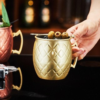 OUSXA Copper Moscow Mule Mug, Bạc 550ml Coppery Bia Cốc, Kim Loại Bền Hoa Hồng Vàng Cà Phê Thanh Drinkware