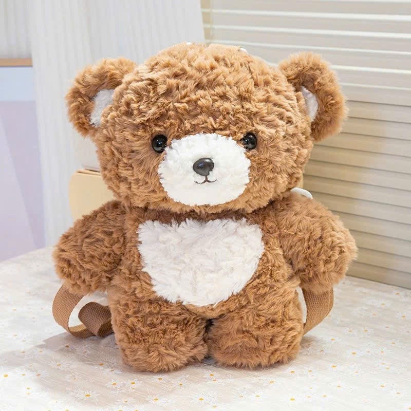 Balo gấu bông teddy bụng trắng dễ thương túi đeo teddy ngăn đựng rộng dãi kích thước 40Cm