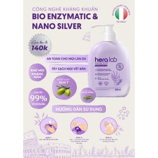 Nước giặt đồ lót cao cấp Heralab khử mùi , kháng nấm , tẩy sạch mọi vết bẩn - Hương Hoa Cỏ Chai 300ml
