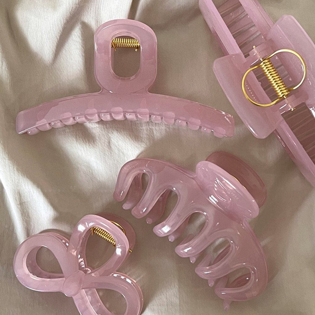 Kẹp Cá Mập Nữ Jelly Pink Kẹp Tóc Móng Vuốt Kẹp