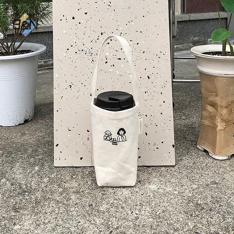 Túi Tote di động B & N Giá đỡ chai nước Cà phê Trà sữa Túi vải lưu trữ sinh thái Túi xách nhỏ Túi đựng rượu vang đỏ.