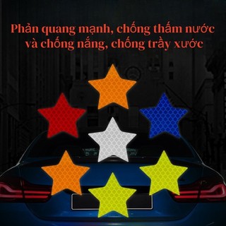 Miếng dán phản quang Hình Ngôi Sao Dải Phản Quang An Toàn Cho Ô Tô Đêm Dính Dành Cho Xe Hơi Xe Tải Xe MáyNhãn Dán Dạ Qua