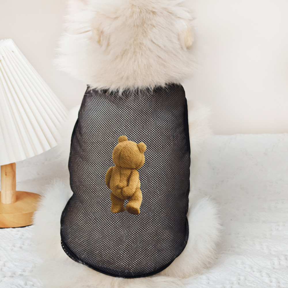 ✨ Hàng Mới Về ✨ Áo Vest chó lưới thoáng khí họa tiết gấu hoạt hình S-2XL