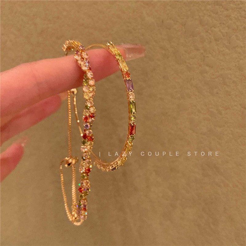 Xếp chồng lên nhau, bầu không khí thời trang, vòng tay màu dopamine Zircon, thiết kế Nữ, Vòng Tay Tinh tế, vòng tay, trang sức QMVD