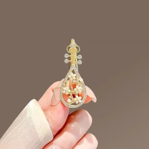 Mauropoli [Sẵn Sàng] Kẹp Tóc Pipa Hoa Đào Phong Cách Trung Hoa Mới Nữ Niche Kẹp Bên Nổ Kẹp Tóc Sáng Tạo Gãy Kẹp Tóc Cổ Mũ Đội Đầu