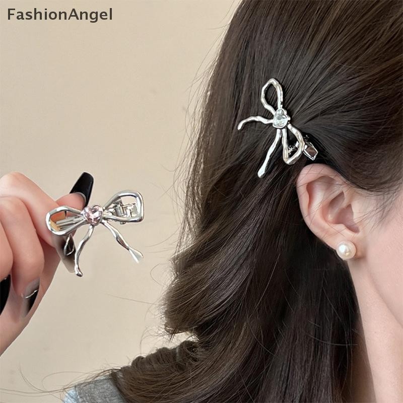 Fashionangel Kim Loại Nơ Trái Tim Pha Lê Barrettes Kẹp Tóc Nữ Thanh Lịch Bên Nổ Mỏ Vịt Kẹp Nữ Cô Gái Kẹp Tóc Phụ Kiện Tóc VN