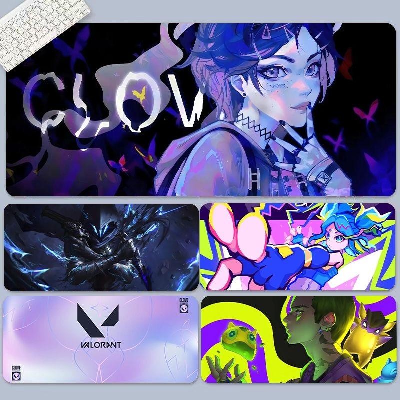 Miếng lót chuột chơi game cỡ lớn Valorant (900x400mm) - Thiết kế Phoenix / Jett / Raze, dày 3mm cho Esports, Đế cao su chống trượt, viền khâu