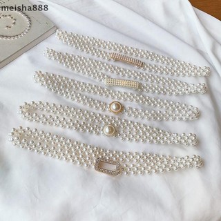 Meisha888 Dây Thắt Lưng Ngọc Trai Lớn Thắt Lưng Nữ Có Trang Trí Tất Cả Trận Đấu Váy Thời Trang Thiết Kế Sang Trọng Dây Gothic