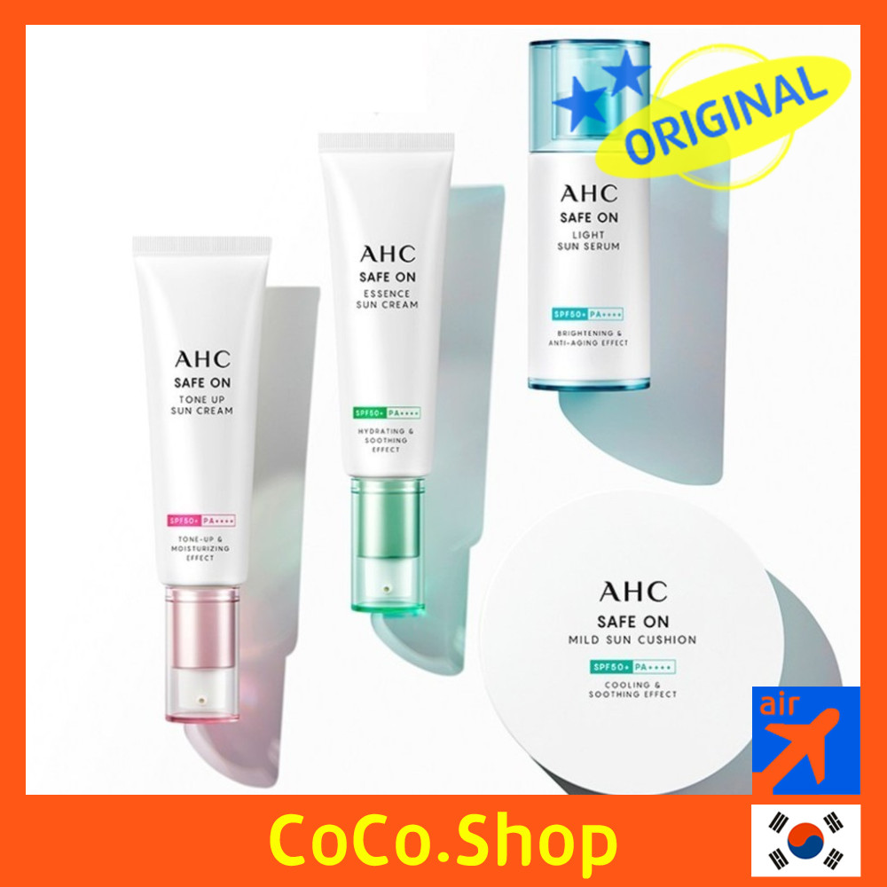 [AHC] Safe On Light Sun Cream Serum Cushion Tone-up Cica Cooling SPF50 ...