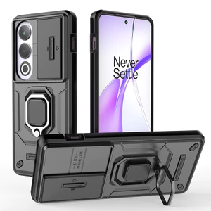 Dành Cho OnePlus Ace 3V Ốp điện thoại ELVEV Chống Sốc PC + TPU Armor Trượt Camera Bảo Vệ Ống Kính Vòng Mặt Sau Giá Đỡ Bao