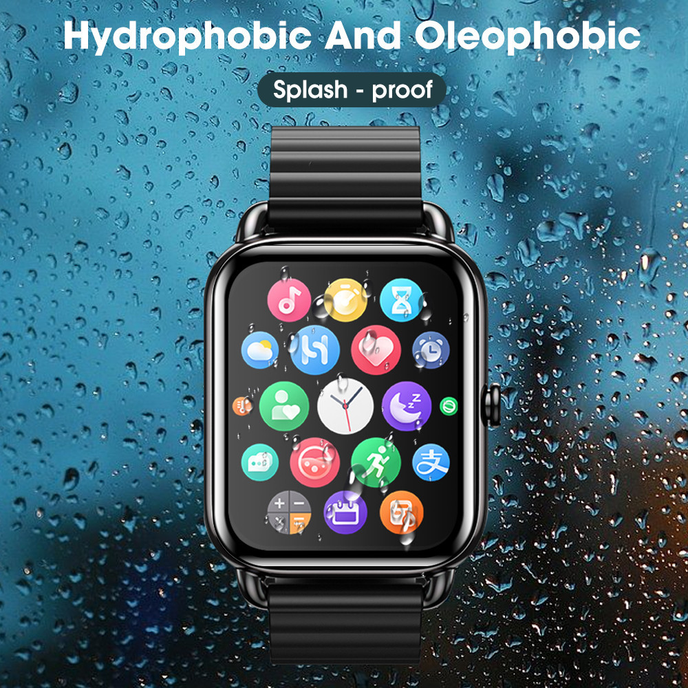 Phim kính cường lực 400D full cover HD cạnh đen chống trầy xước cho Haylou Watch 2 Pro R8 Solar Lite bảo vệ màn hình