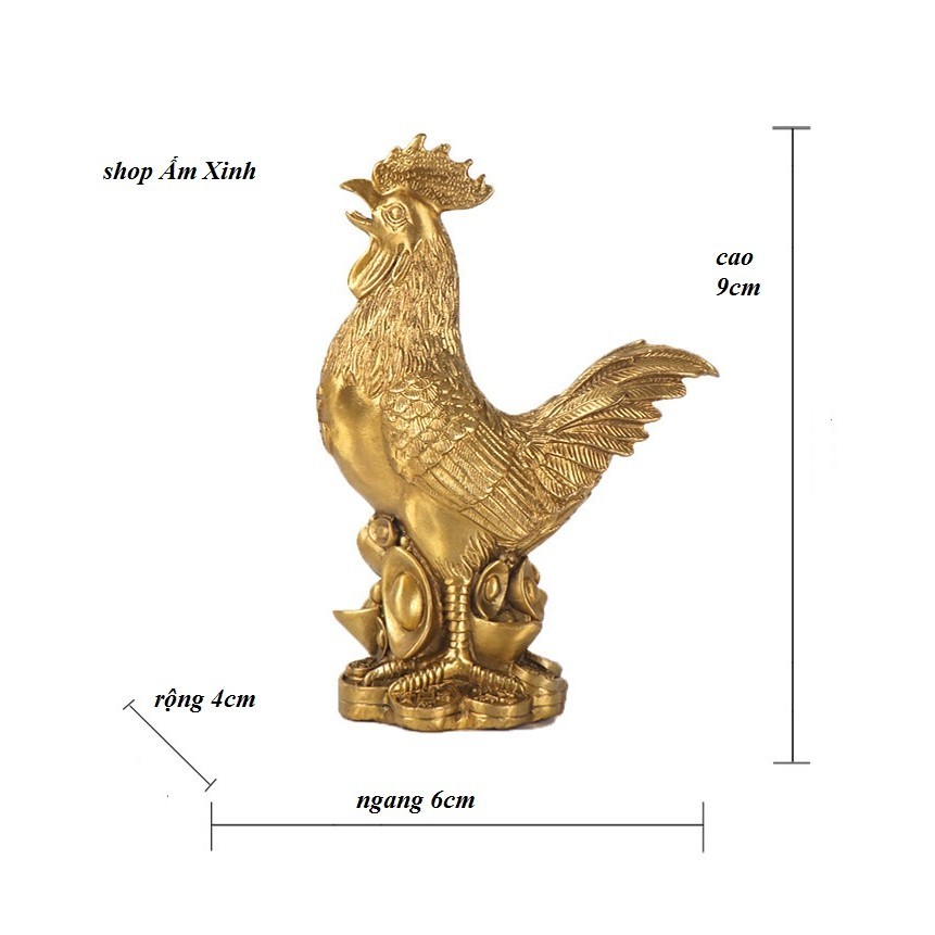 TƯỢNG GÀ TRỐNG BẰNG ĐỒNG NGUYÊN CHẤT