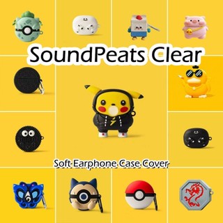 [imamura] Dành cho SoundPeats Clear Case Ý tưởng hợp thời trang Vỏ tai nghe silicon mềm hoạt hình NO.2