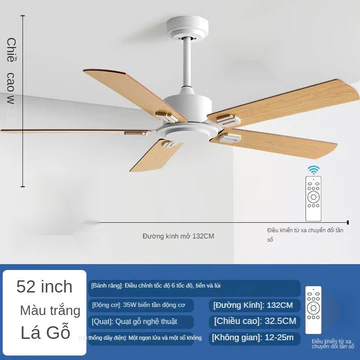 Gió mạnh retro quạt trần đèn, nhà hàng phòng khách hộ gia đình im lặng quạt trần đèn quạt điện、Đèn trần、Đèn quạt trần