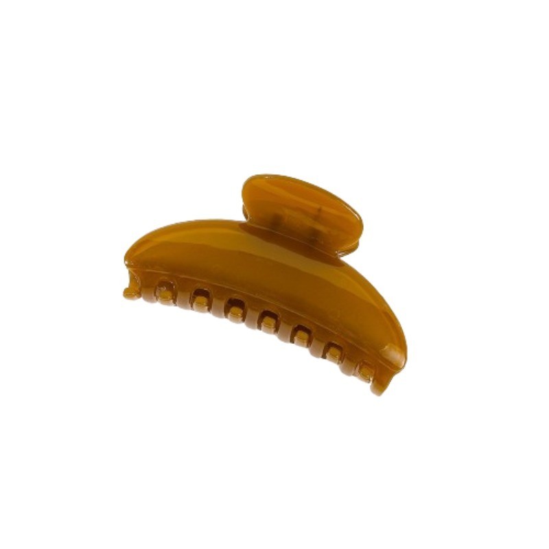 [Yunyuan] Kẹp tóc hình bán nguyệt lớn màu thạch bóng chất lượng cao dành cho nữ Chất liệu Acetate Phụ kiện tóc Tính khí Kẹp cá mập
