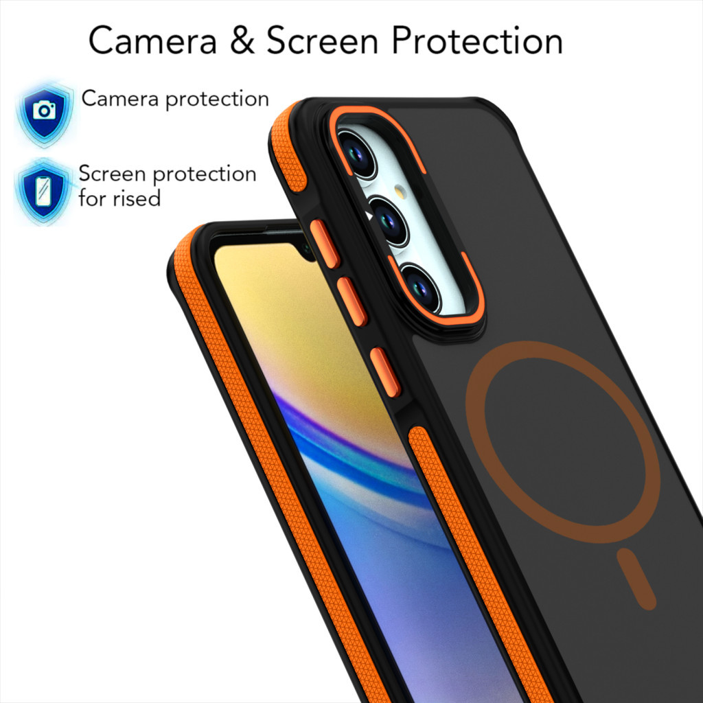 Ốp Điện Thoại Acrylic Mờ Cho Samsung S26 S25 S24 S23 S22 ULTRA PLUS A55 A54 A35 A34 A25 A24 A15 A14 A13 A04 Cảm Giác Da Từ Tính Chống Sốc Có Ống Kính Hỗ Trợ