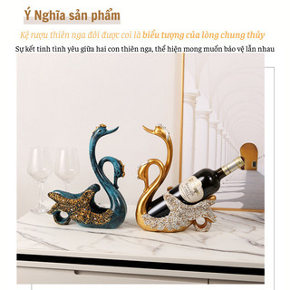 Kệ Đựng Rượu Đôi Thiên Nga Bunnies Giá Đỡ Rượu Vang Sang Trọng, Phụ Kiện Trang Trí Độc Đáo Cho Bàn Quà Tân Gia
