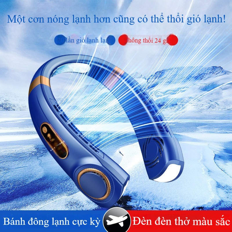 Quạt cổ nâng cấp màn hình LED thông minh Quạt sạc USB quạt cổ nhỏ gió mạnh quạt cầm tay quạt thể thao
