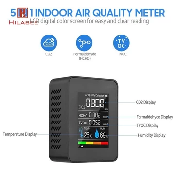 Máy đo chất lượng không khí Máy phân tích không khí đa chức năng di động trong nhà