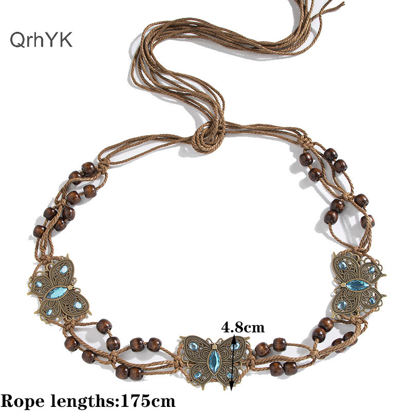 Nhà Máy Thời Trang Phong Cách Bohemian Dệt Nước Phong Cách Dân Tộc Hạt Nữ Thắt Lưng Kỳ Nghỉ Phong Cách Dây Thắt Lưng QrhYK