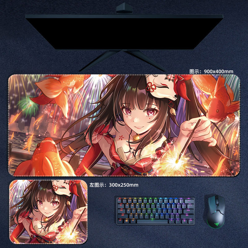 Honkai Ngôi Sao Đường Sắt Lấp Lánh Chuột Miếng Lót Honkai Lớn XXL Mousepad Bàn Phím Máy Tính Đệm Anime PC Chơi Game Phụ Kiện Bàn Thảm