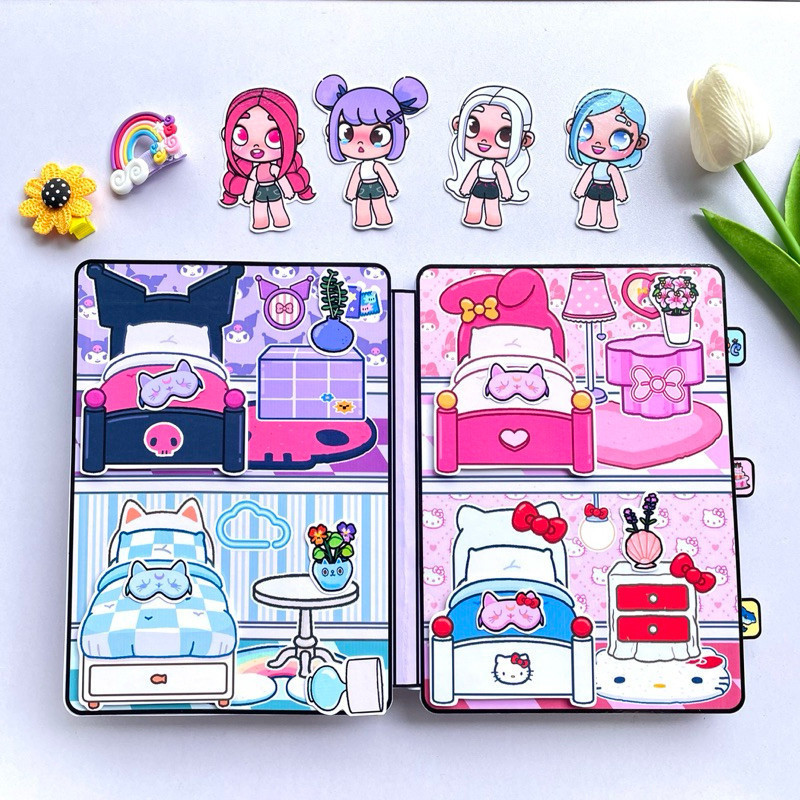( Mới) Ngôi nhà 4 cô bé đáng yêu Melody, Kuromi, Cinamoroll, Kitty