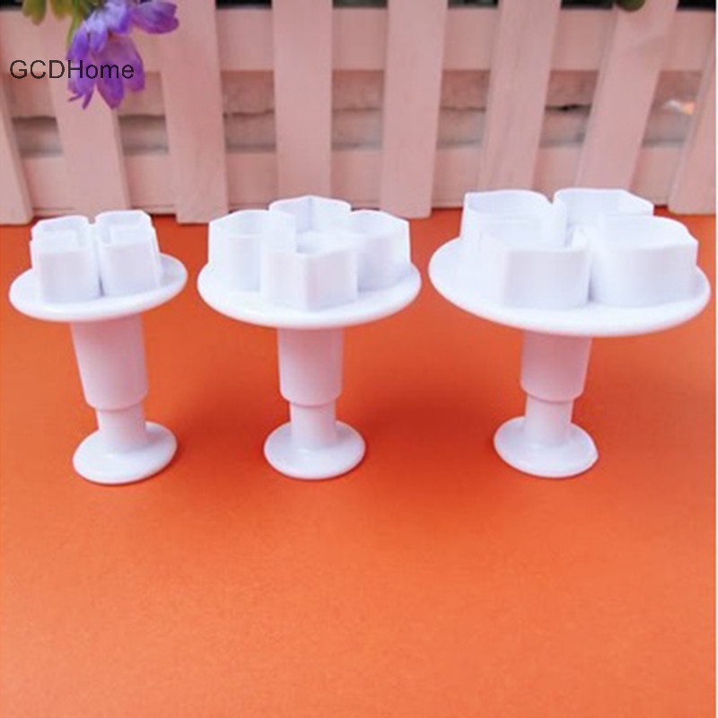 Gcdhome 3 chiếc hoa cẩm tú cầu fondant bánh trang trí sugarcraft hố bìa cứng cắt khuôn hoa HOT