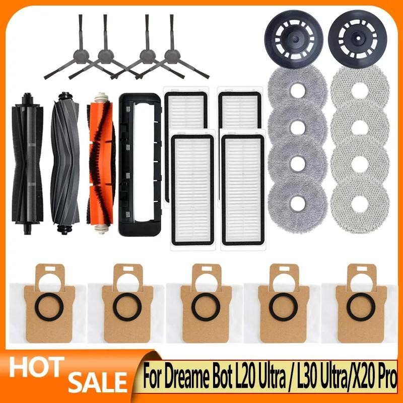 Dành Cho Dreame Bot L20 Ultra / X20 Pro L30 Ultra Phụ Kiện Chính Bên Bàn Chải Bao Lọc Cây Lau Bụi Túi Hút Bụi Phụ Kiện