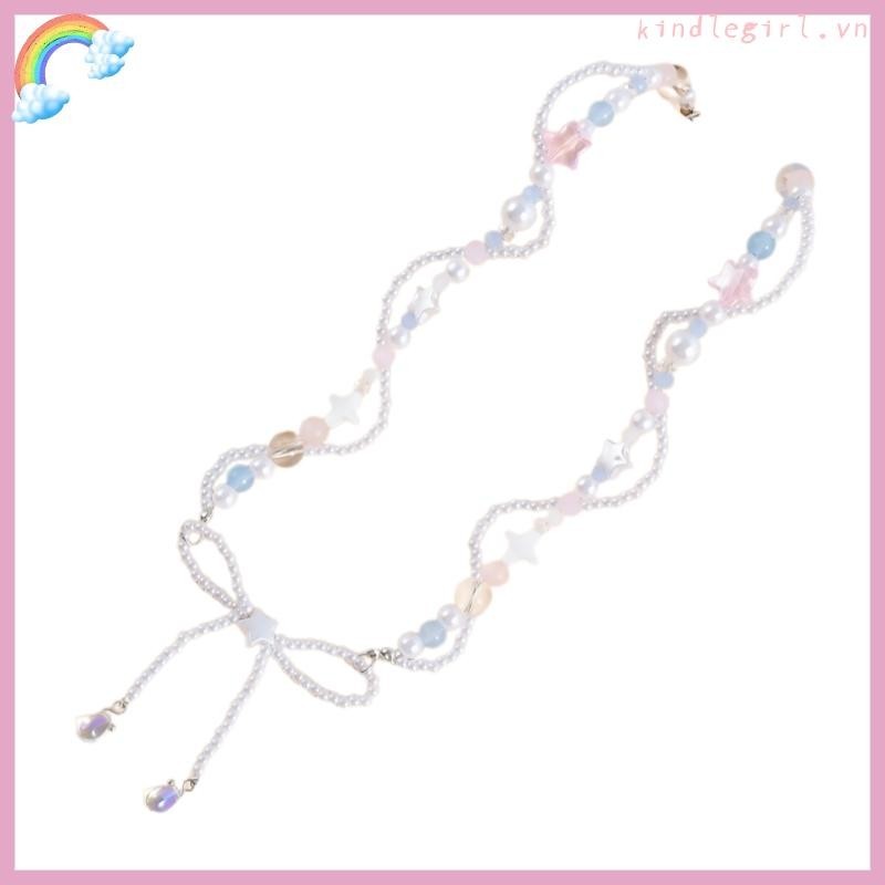 Vòng cổ nơ KING Dainty với mặt dây chuyền hình ngôi sao thanh lịch Trang trí chuỗi xương đòn