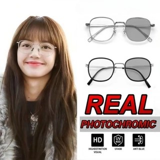 Kính Chống Bức Xạ Photochromic Cho Nam Kính Mắt Kính Mắt Dành Cho Nữ Chống Ánh Sáng Xanh Kính Mắt Kim Loại Hình Chữ Nhật Kính Mắt