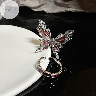 K2nightfee Punk Gothic Nhẫn Đỏ Vintage Ánh Sáng Mở Có Thể Điều Chỉnh Nhẫn Ngón Tay Phong Cách Pháp Cá Tính Đảng Tặng Trang Sức VN