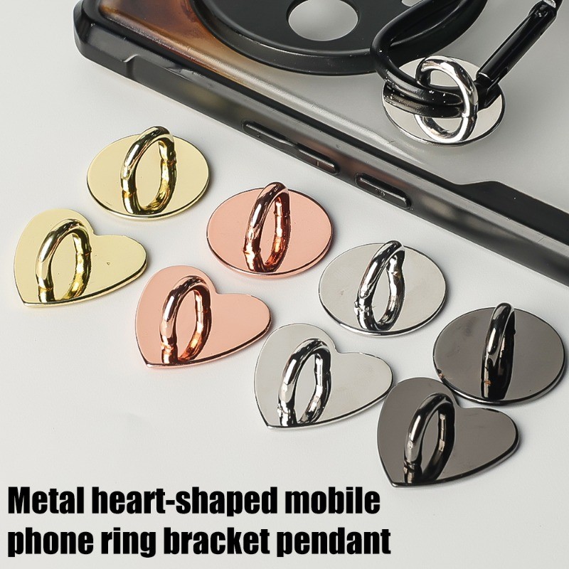 Đa Năng Dính Trái Tim Điện Thoại Ring Grip - Kim Loại DIY Móc Ngón Tay Đứng Cho Vỏ Di Động Giá Đỡ Charm & Phụ Kiện Dây Buộc