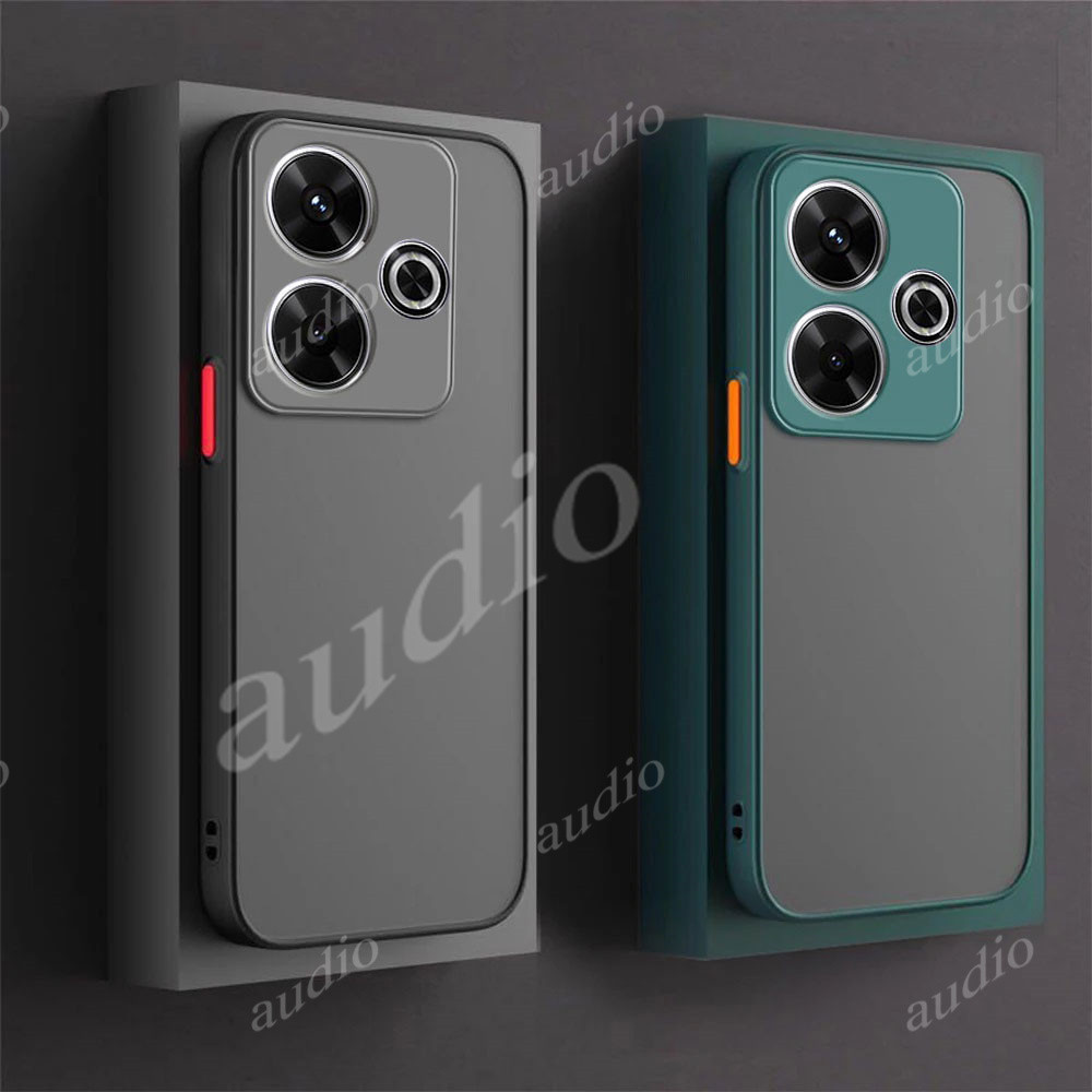 Dành Cho POCO m6 4G 2024 Ốp điện thoại Silicon Mờ Chống Sốc Cho POCO m6 M 6 6M PocoM6 4G Vỏ Sau Ốp điện thoại Coques Camera Bảo Vệ Funda Vỏ