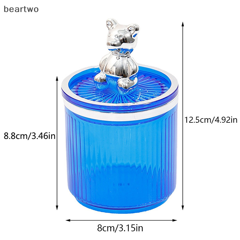 < Beartwo > Hộp đựng khăn bông hình gấu dễ thương Hộp đựng thanh bông Hộp đựng mỹ phẩm Hộp sắp xếp đẹp