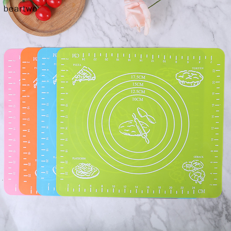 < Beartwo > 26 * 29cm Silicon Chống Dính Thảm Cán Bột Lót Miếng Lót Bánh Ngọt Máy Nướng Nữ