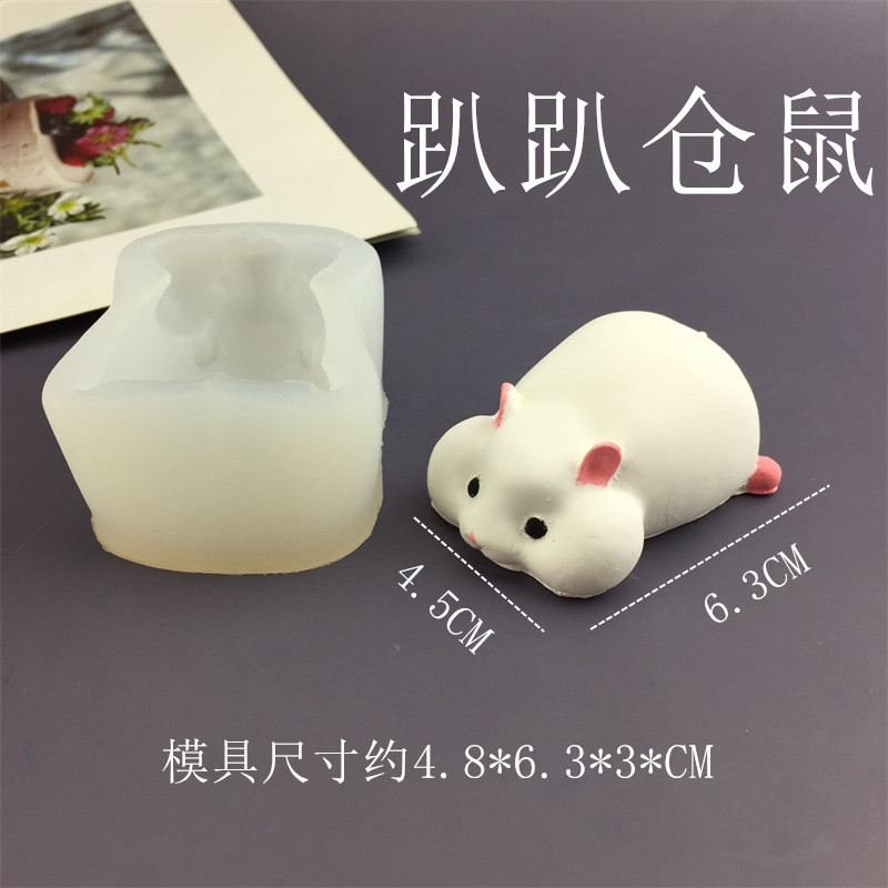 3D Hamster Khuôn silicon làm bánh/thạch/pudding/xà phòng/nến/thạch cao DIY