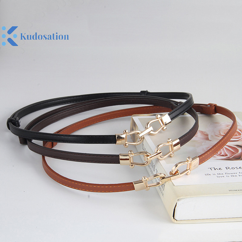 Kudosation Nữ Thắt Lưng Mỏng Có Thể Điều Chỉnh Cho Nữ Thời Trang Skinny Áo Khoác Thắt Lưng
