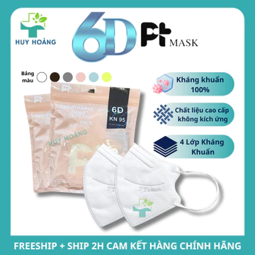 Khẩu Trang 6D Phương Tuyến kháng khuẩn chống nắng, Khẩu trang PT Mask 4 lớp đủ màu hàng chính hãng