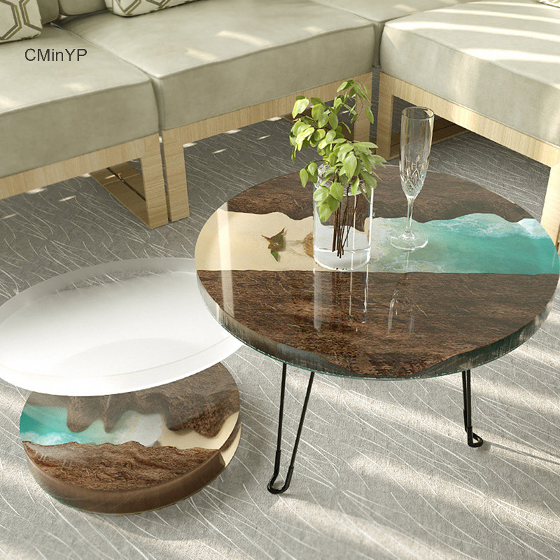 Cminyp Lớn Tròn Trang Trí Sông Bàn Làm Khuôn Silicon Diy Pha Lê Nhựa Epoxy Khuôn Tự Làm Crafg Dụng Cụ Vinh Quang