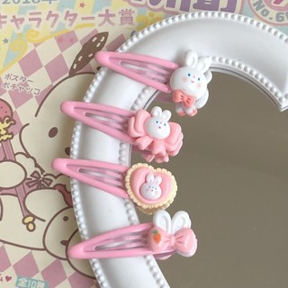 （1k）Phim hoạt hình thỏ màu hồng nơ dễ thương Kẹp mũ hoạt hình Nhật Bản và Hàn Quốc 1k