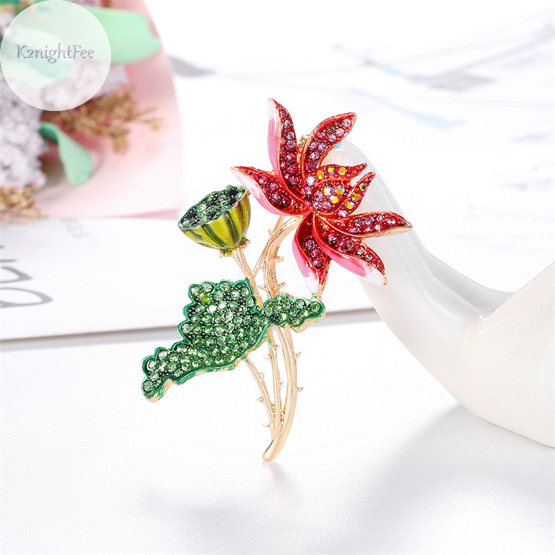K2nightfee Kim Cương Giả Hoa Sen Thổ Cẩm Dành Cho Nữ Thanh Lịch Handmade Lá Đảng Văn Phòng Áo Khoác Trang Trí Phụ Kiện Chân Quà Tặng VN