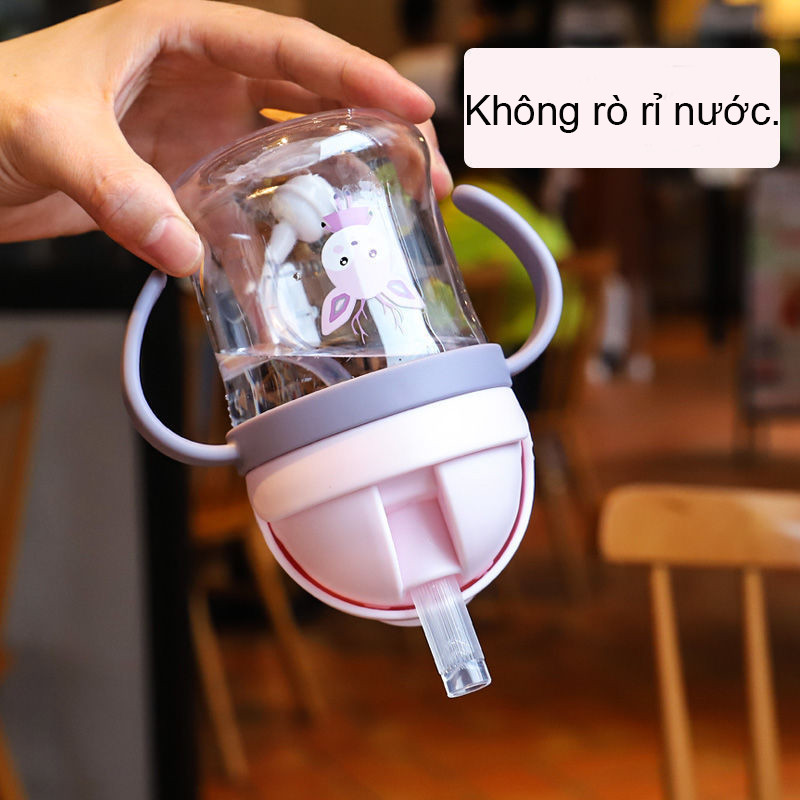 【SKISOPGO】Chai nước trẻ em Học uống cốc Chai nước rơm trẻ em Silicone ống hút Van chống nghẹt thở cao cấp