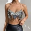 Pealike Nữ Lấp Lánh Kim Sa Lấp Lánh Tua Rua Dây Cổ Camisole Backless Crop Hộp Đêm Đảng Cơ Thể Trang Sức Ngực Dây Xích