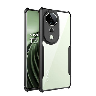 Ốp Điện Thoại Trong Suốt Cho Vivo iQOO 13 12 Neo 10 9 9s 8 7 Pro 11 9T 6 SE Ốp Lưng Màu Đen Chống Rơi Điện Thoại Acrylic Bảo Vệ Toàn Diện