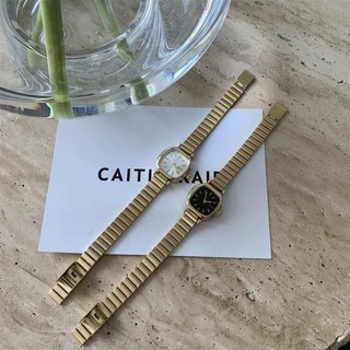 Đồng hồ thạch anh vuông vàng cổ điển Đồng hồ nhỏ tối giản dành cho nữ Dây đeo bằng thép không gỉ Đồng hồ đeo tay nữ
