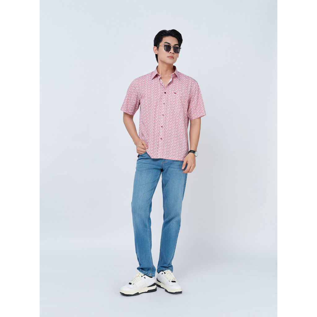 Sơ mi ngắn tay lai ngang VIETTIEN SMART CASUAL vải sợi tre phom REGULAR VT00000310