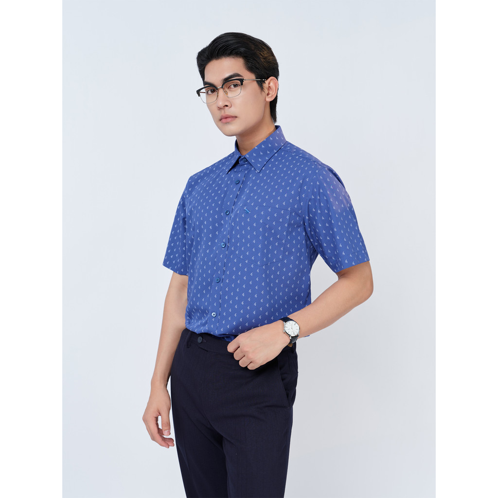 Sơ mi ngắn tay lai ngang VIETTIEN SMART vải Bamboo form REGULAR VT00000318